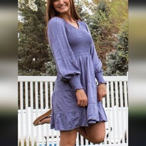 Entro Light Blue Long Sleeve Dress
